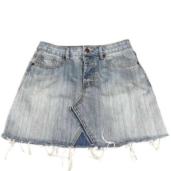 Forever 21 Women's Light Wash Blue Denim Mini Skirt Size S - Picture 1 of 9